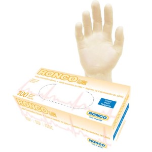 RONCO LE2 Latex Tan Examination Glove Powder Free Small 100x10